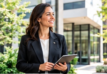 Property manager with a tablet