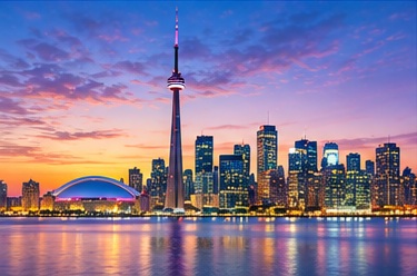 Toronto skyline at dusk
